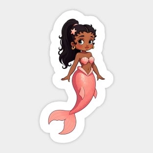 Black Girl Mermaid Sticker
